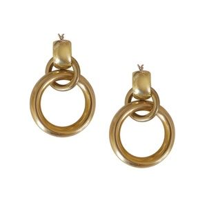 2 in 1- Versatile Chunky Link Brass Hoop Earrings